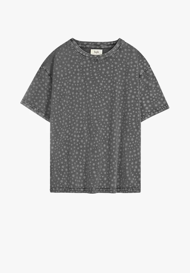 Hush Tops and Tshirts Women Star Print Oversized TShirt Multi Star Grey Hush Tops and Tshirts Women Star Print Oversized TShirt Multi Star Grey