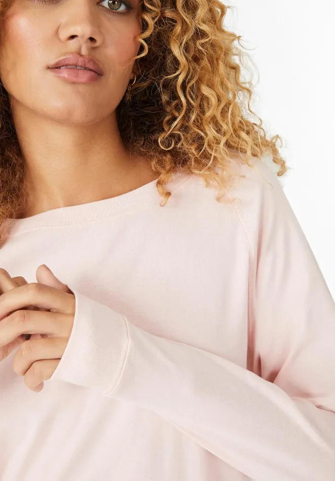 Hush Tops and Tshirts Women Tilda Long Sleeve Cotton Top Rose Shadow Hush Tops and Tshirts Women Tilda Long Sleeve Cotton Top Rose Shadow