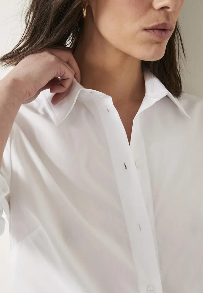Hush Tops and Tshirts Women Tylah Slim Cotton Shirt White Hush Tops and Tshirts Women Tylah Slim Cotton Shirt White