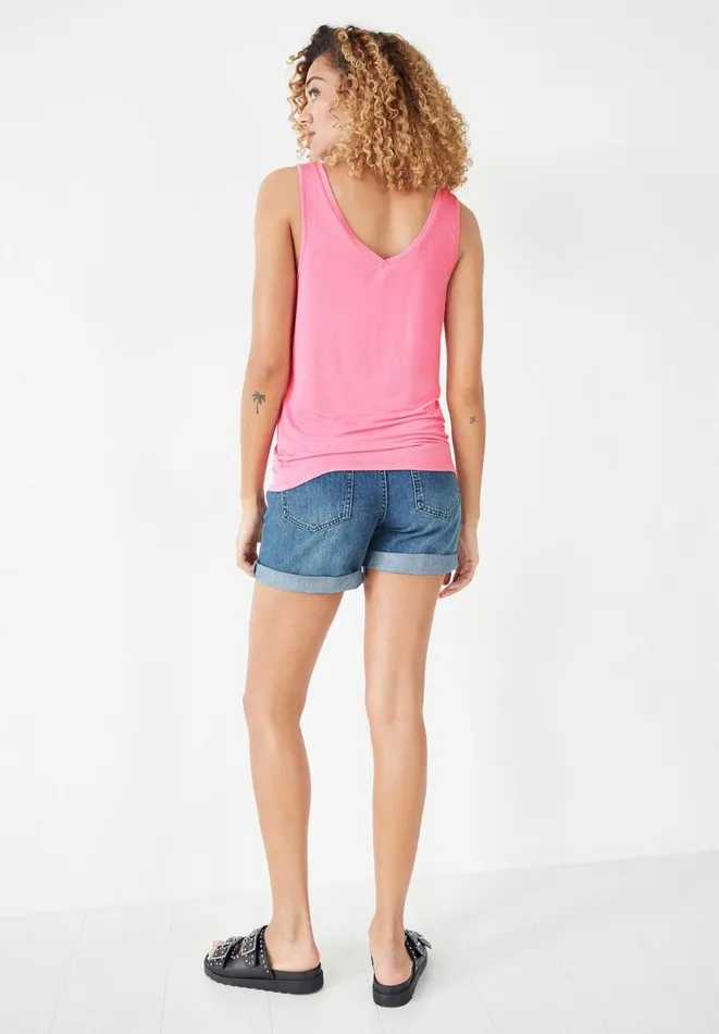Hush Tops and Tshirts Women VNeck Jersey Vest Top Summer Pink Hush Tops and Tshirts Women VNeck Jersey Vest Top Summer Pink