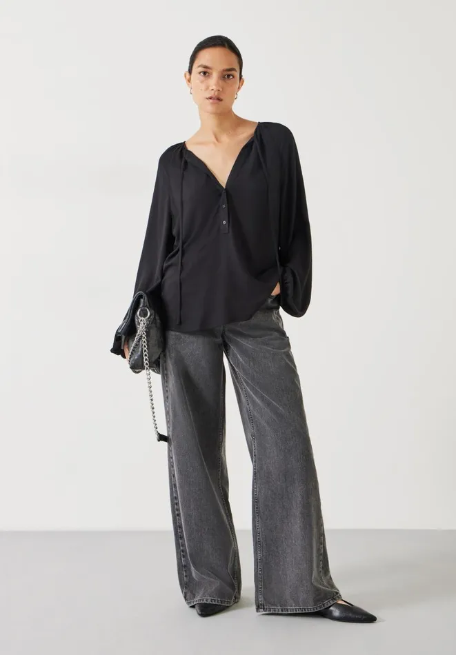 Hush Tops and Tshirts Women Zadie Tie Neck Top Black Hush Tops and Tshirts Women Zadie Tie Neck Top Black