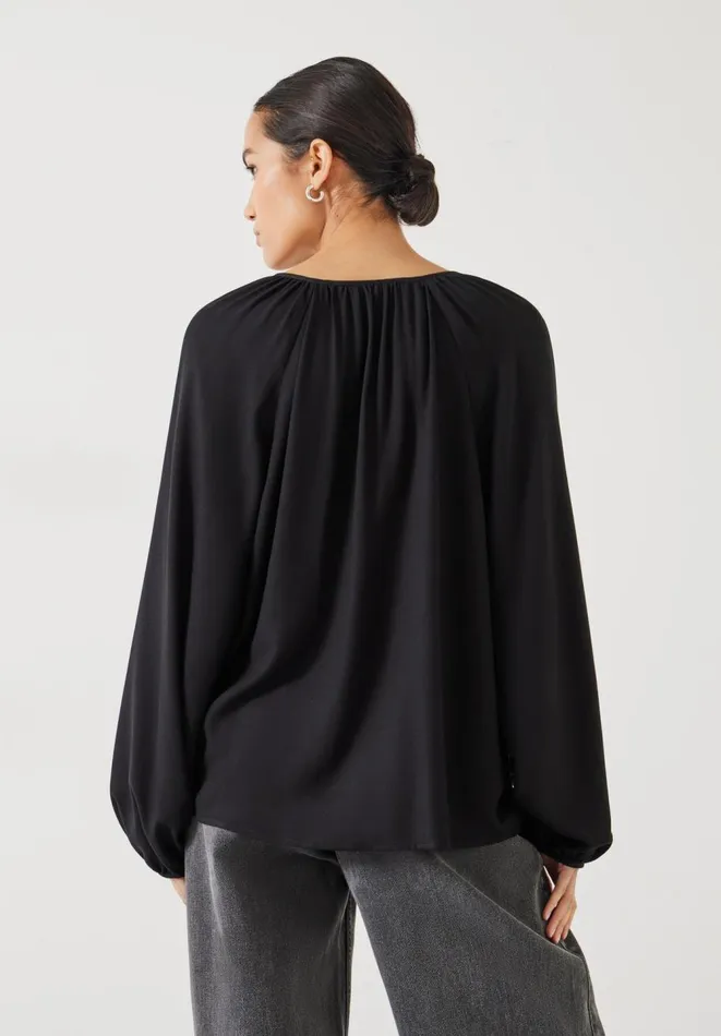 Hush Tops and Tshirts Women Zadie Tie Neck Top Black Hush Tops and Tshirts Women Zadie Tie Neck Top Black