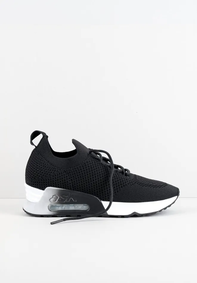 Hush Trainers Women Low Top Knit Trainers Black