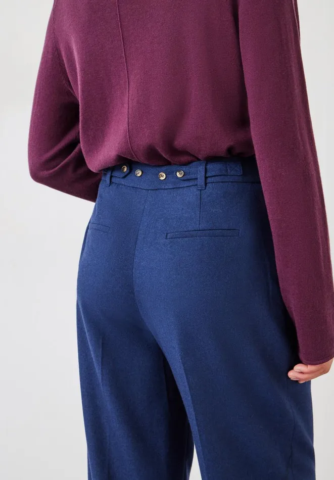 Hush Trousers Women Carine Wool Trousers Mid Blue Hush Trousers Women Carine Wool Trousers Mid Blue