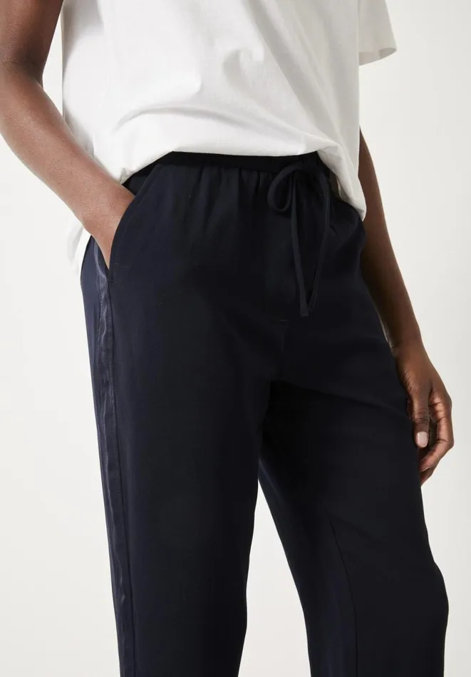 Hush Trousers Women Crepe Cuffed Trousers Midnight Navy Hush Trousers Women Crepe Cuffed Trousers Midnight Navy