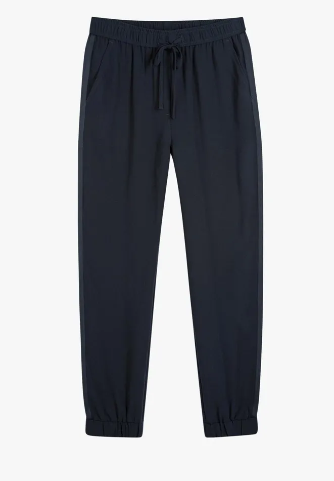 Hush Trousers Women Crepe Cuffed Trousers Midnight Navy Hush Trousers Women Crepe Cuffed Trousers Midnight Navy