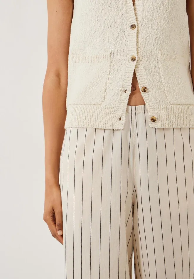 Hush Trousers Women Elissia Striped Cotton Wide Leg Trousers Whiteblack Hush Trousers Women Elissia Striped Cotton Wide Leg Trousers Whiteblack