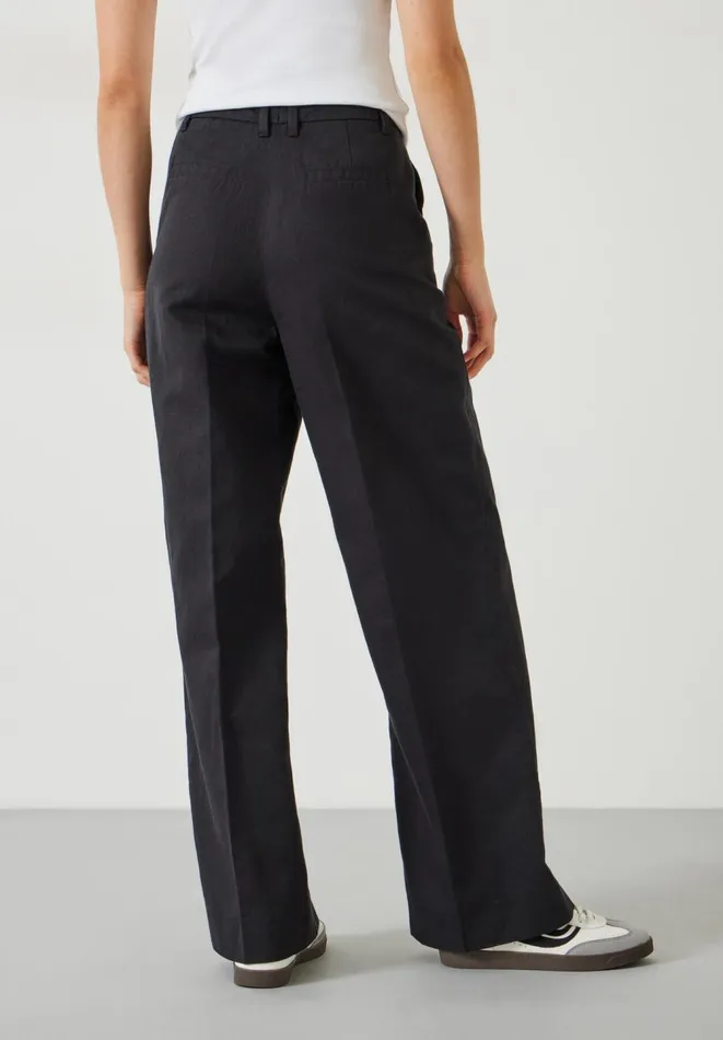 Hush Trousers Women Emily Cotton Wide Leg Trousers Black Hush Trousers Women Emily Cotton Wide Leg Trousers Black