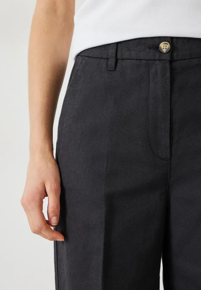 Hush Trousers Women Emily Cotton Wide Leg Trousers Black Hush Trousers Women Emily Cotton Wide Leg Trousers Black