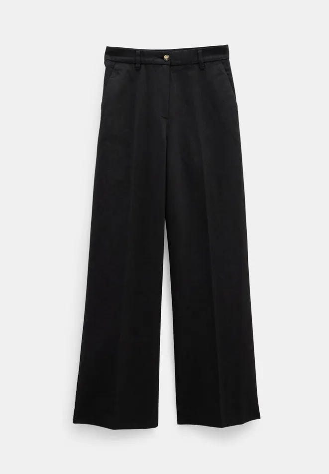 Hush Trousers Women Emily Cotton Wide Leg Trousers Black Hush Trousers Women Emily Cotton Wide Leg Trousers Black