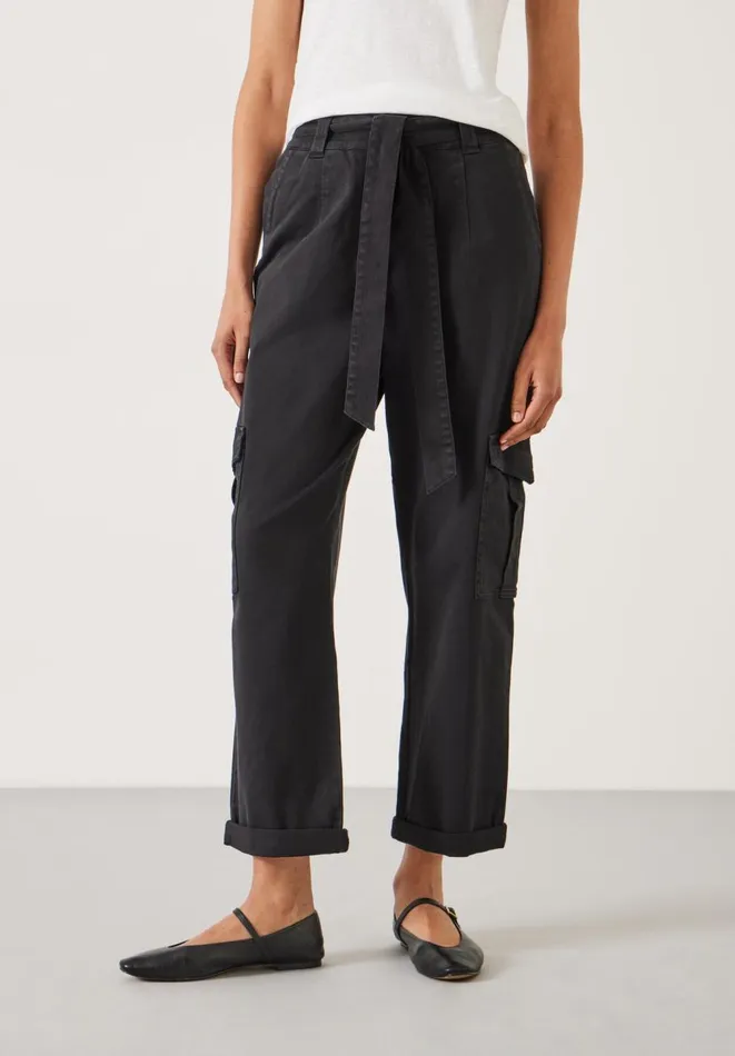 Hush Trousers Women High Waist Belted Trousers Washed Black Hush Trousers Women High Waist Belted Trousers Washed Black