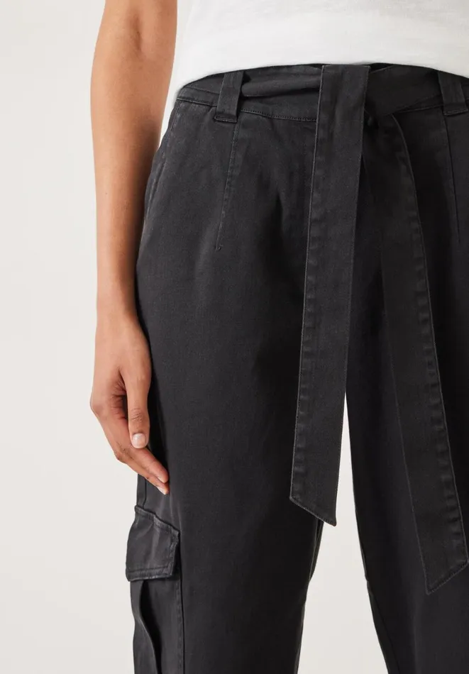 Hush Trousers Women High Waist Belted Trousers Washed Black Hush Trousers Women High Waist Belted Trousers Washed Black