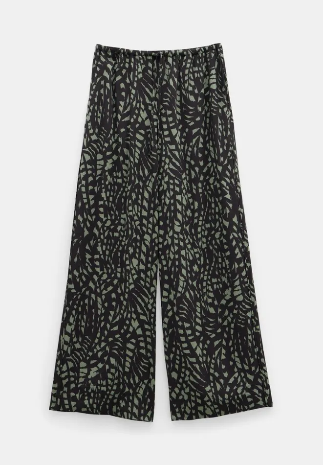 Hush Trousers Women Layla Print Tie Waist Trousers Charcoal Mark Hush Trousers Women Layla Print Tie Waist Trousers Charcoal Mark