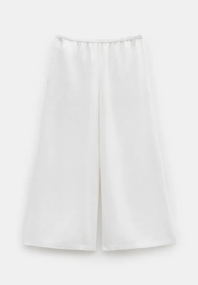 Hush Trousers Women Melissa Linen Wide Leg Trousers White Hush Trousers Women Melissa Linen Wide Leg Trousers White