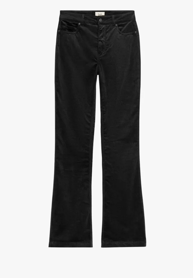 Hush Trousers Women Sable Cord Slim Flare Trousers Black Hush Trousers Women Sable Cord Slim Flare Trousers Black