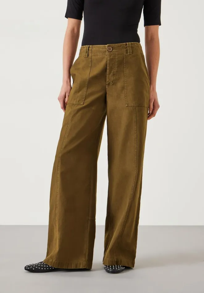 Hush Trousers Women Thea Wide Leg Trousers Olive Hush Trousers Women Thea Wide Leg Trousers Olive