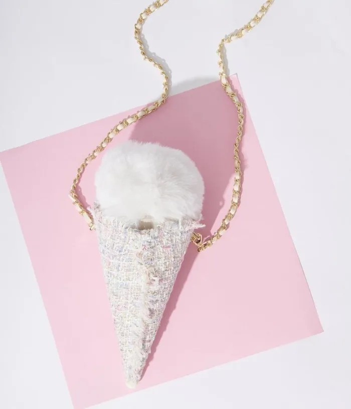 Ice Cream Pastel Tweed Handbag Accessories Unique Vintage Novelty Bags