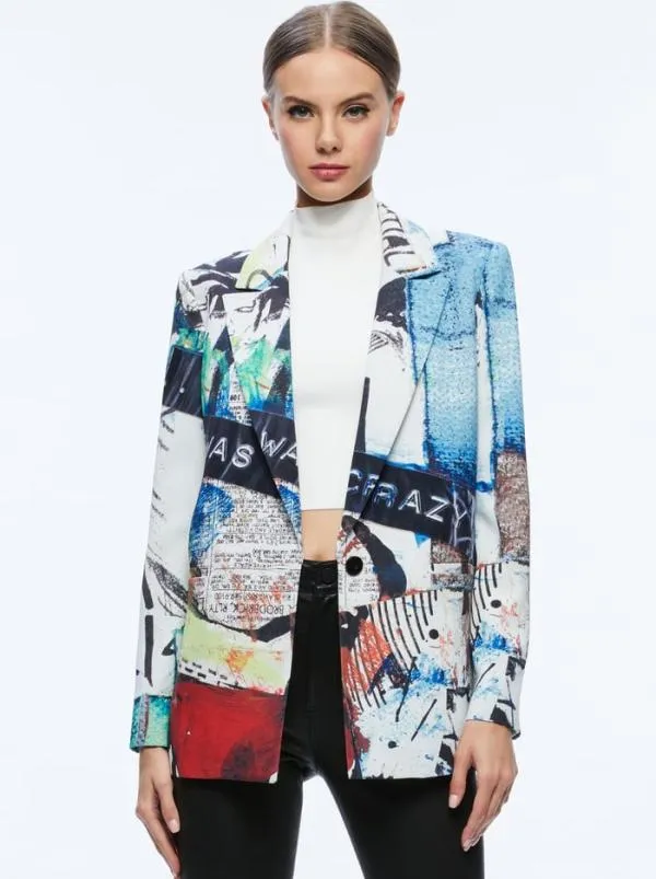 Jackets Coats Women Alice Olivia AO X BASQUIAT DENNY BLAZER Confidential