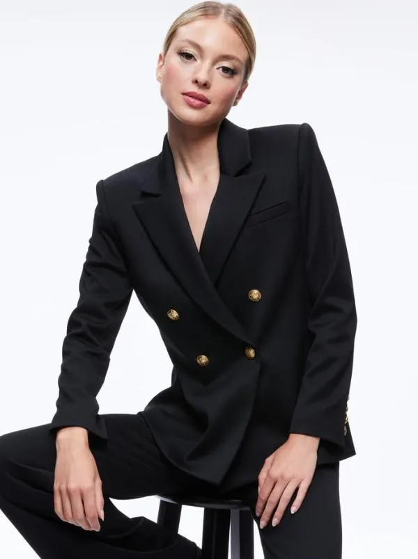 Jackets Coats Women Alice Olivia ANTHONY DOUBLE BREASTED BLAZER Black