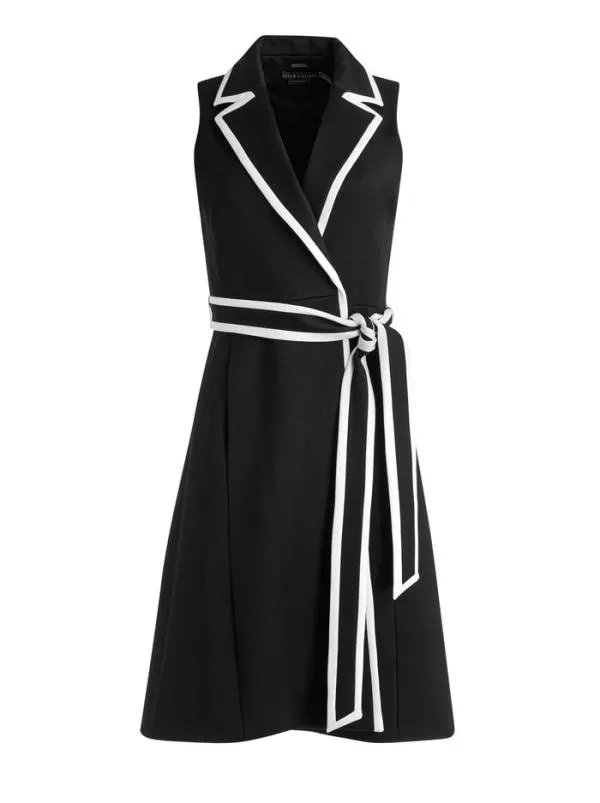 Jackets Coats Women Alice Olivia AUBREY LONG TRENCH VEST Blackoff White