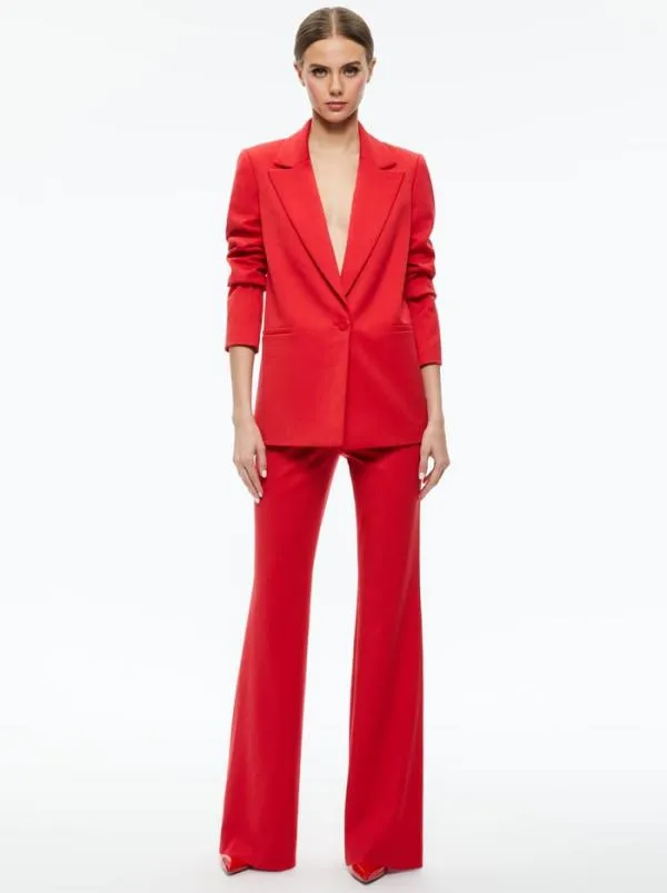 Jackets Coats Women Alice Olivia DENNY NOTCH COLLAR BOYFRIEND BLAZER Perfect Ruby