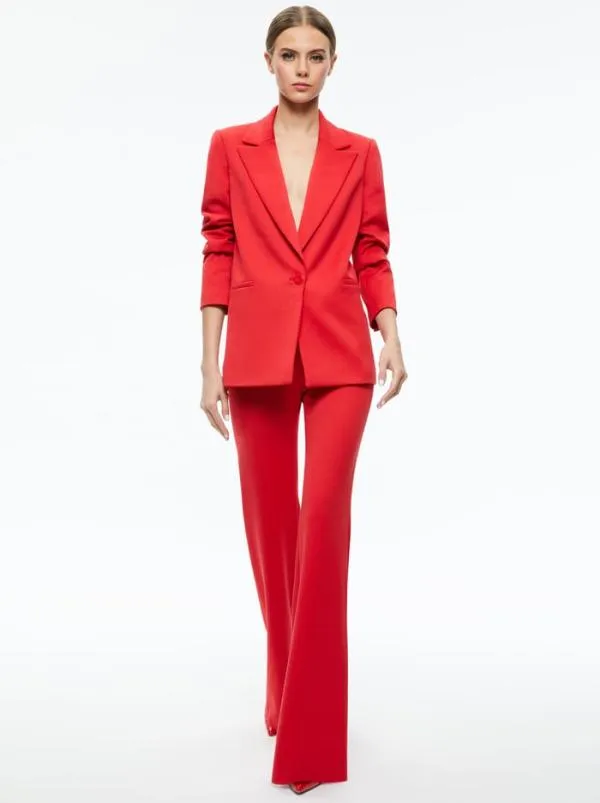 Jackets Coats Women Alice Olivia DENNY NOTCH COLLAR BOYFRIEND BLAZER Perfect Ruby