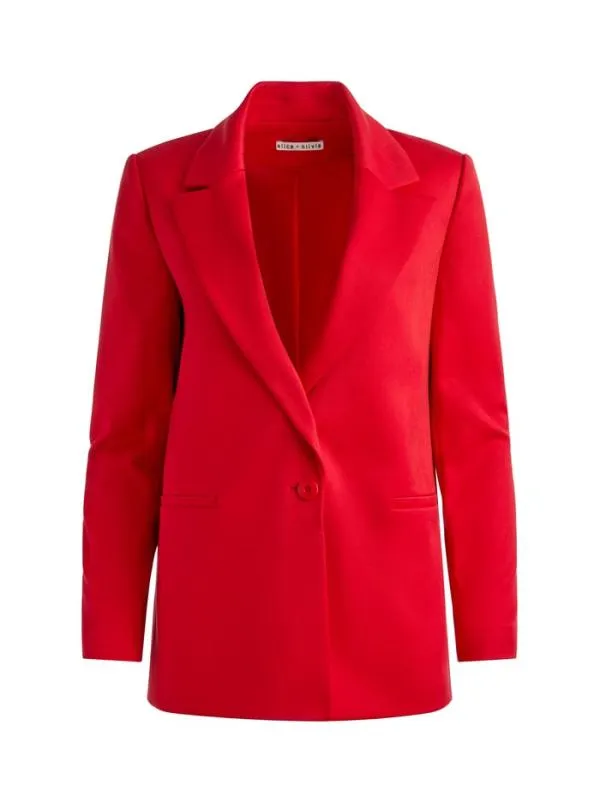 Jackets Coats Women Alice Olivia DENNY NOTCH COLLAR BOYFRIEND BLAZER Perfect Ruby