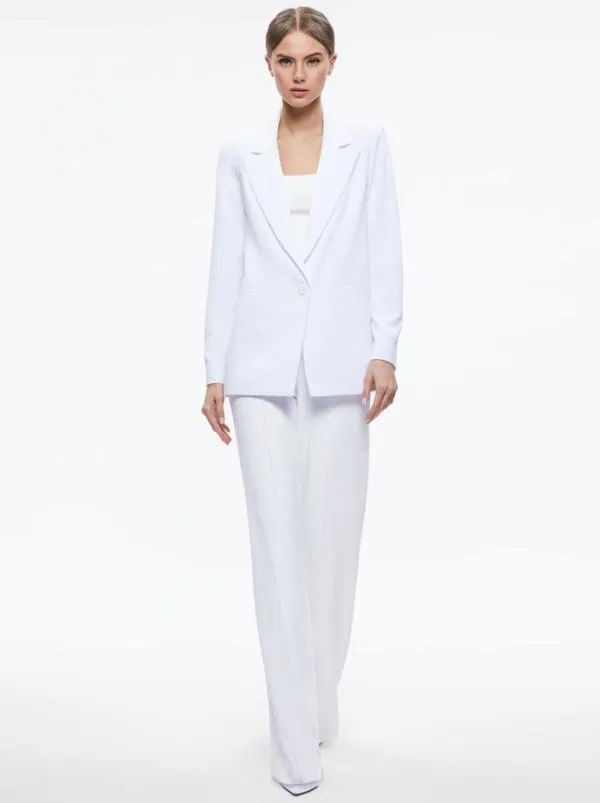 Jackets Coats Women Alice Olivia DENNY NOTCH COLLAR BOYFRIEND BLAZER White