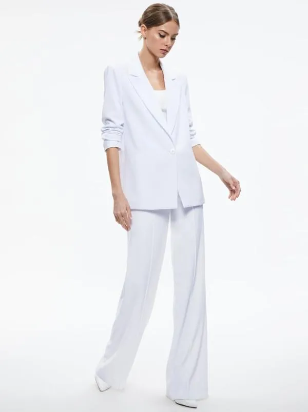 Jackets Coats Women Alice Olivia DENNY NOTCH COLLAR BOYFRIEND BLAZER White