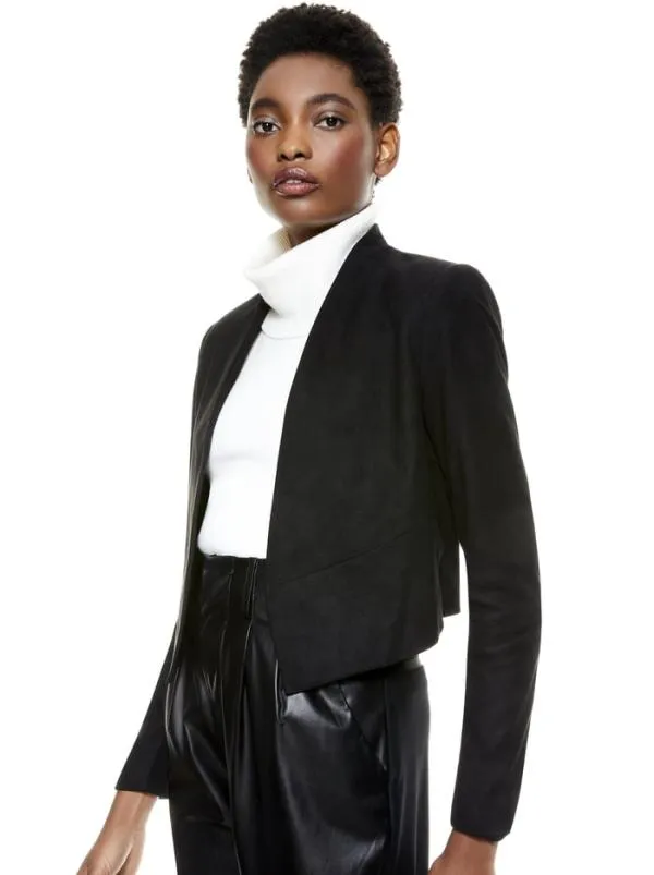 Jackets Coats Women Alice Olivia HARVEY SUEDE JACKET Black
