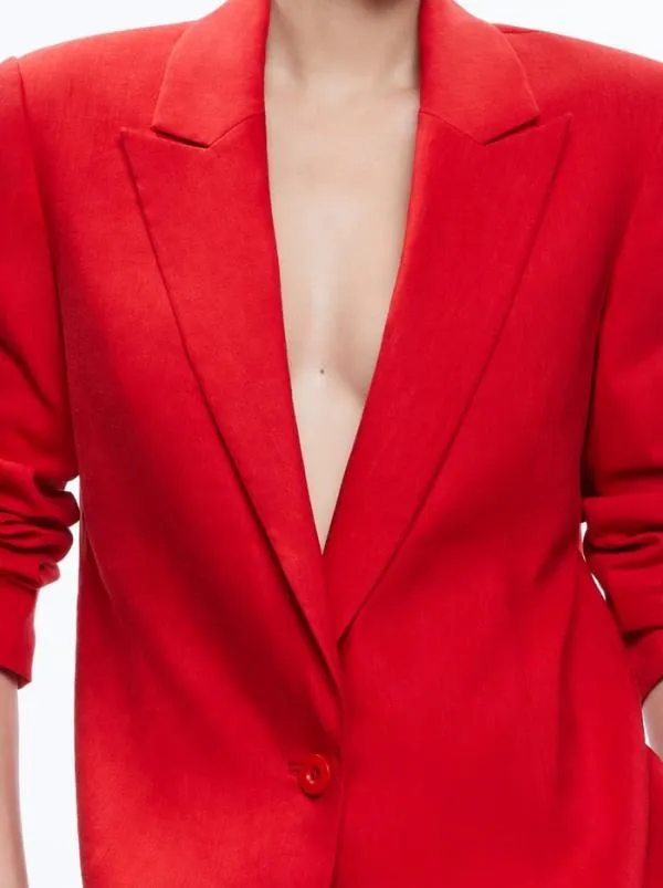 Jackets Coats Women Alice Olivia JOHANNA BOXY STRONG SHOULDER BLAZER Cinnamon