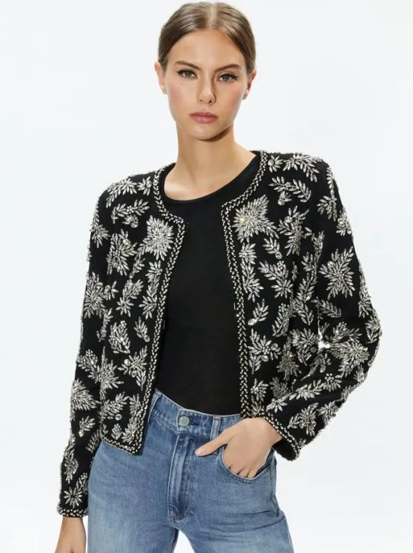 Jackets Coats Women Alice Olivia KIDMAN EMBELLISHED JACKET Black