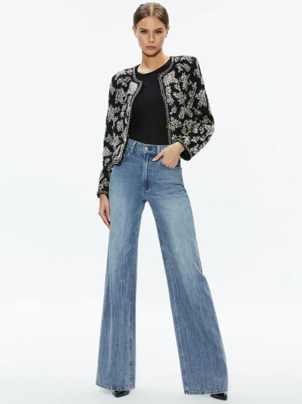 Jackets Coats Women Alice Olivia KIDMAN EMBELLISHED JACKET Black