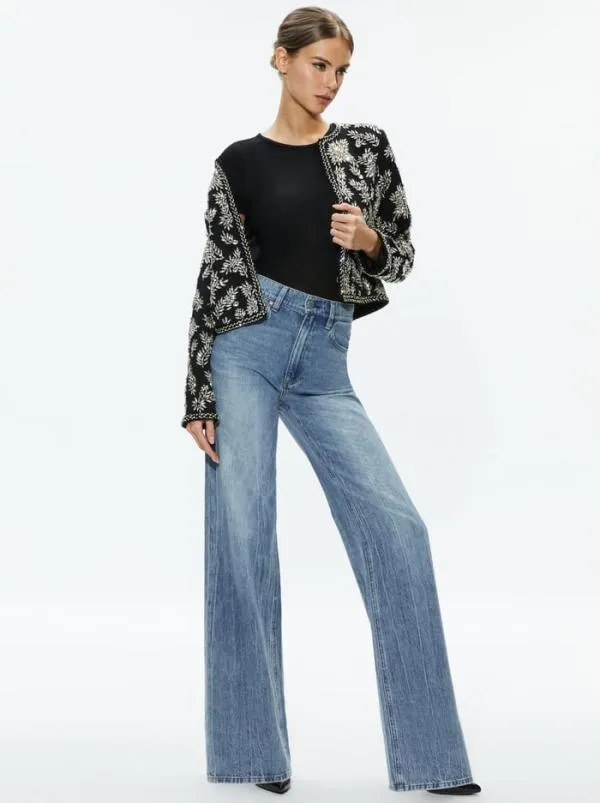 Jackets Coats Women Alice Olivia KIDMAN EMBELLISHED JACKET Black