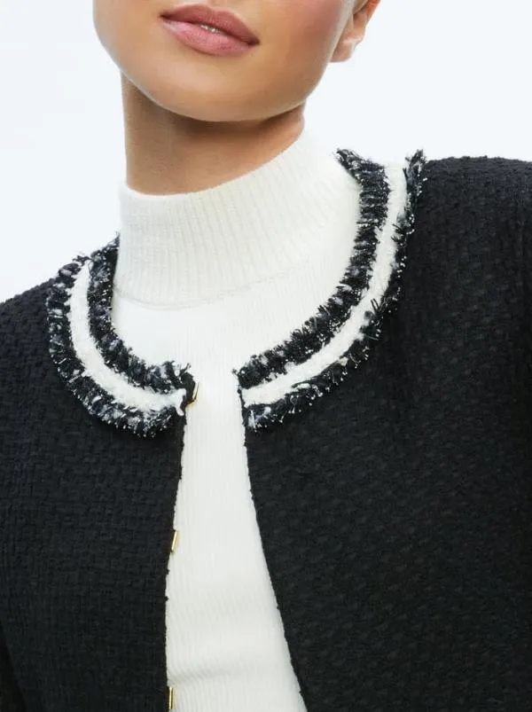 Jackets Coats Women Alice Olivia KIDMAN TWOFER TWEED JACKET Blackoff White