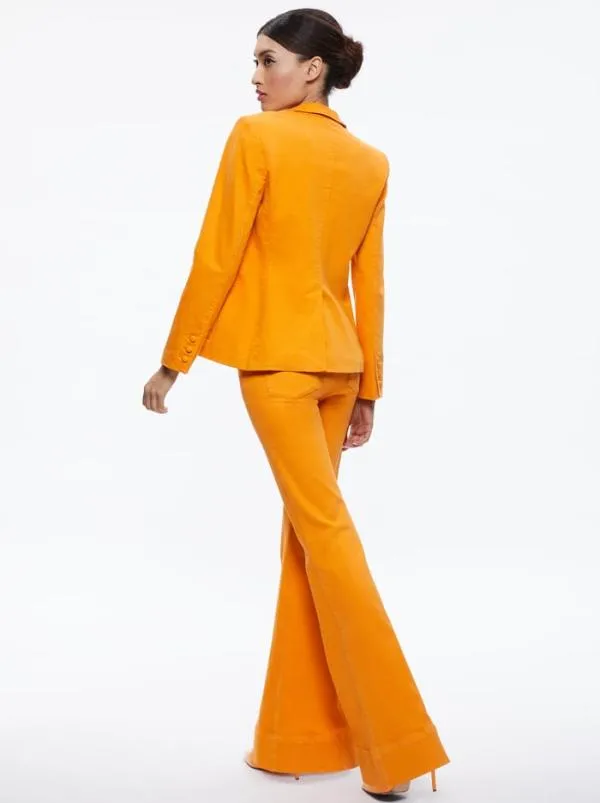 Jackets Coats Women Alice Olivia MACEY DENIM FITTED BLAZER Tangerine