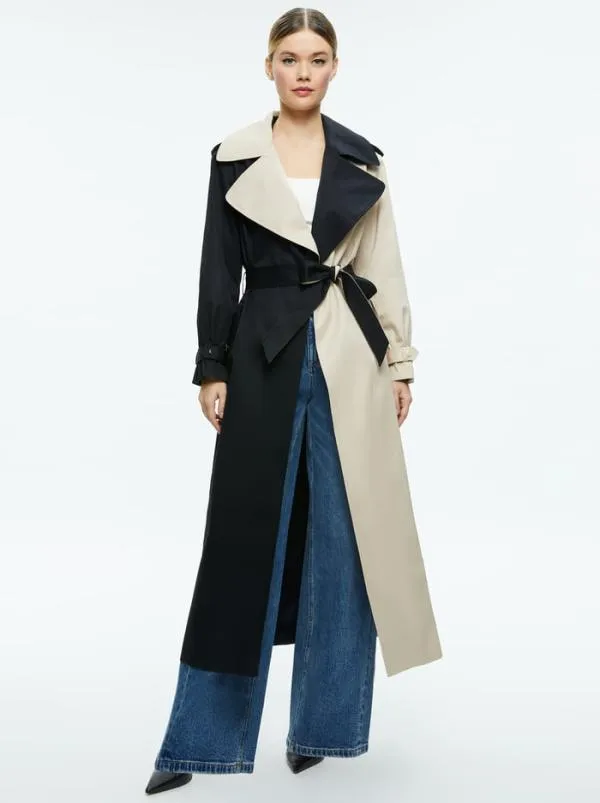 Jackets Coats Women Alice Olivia NEVADA TRENCH COAT Blacklatte