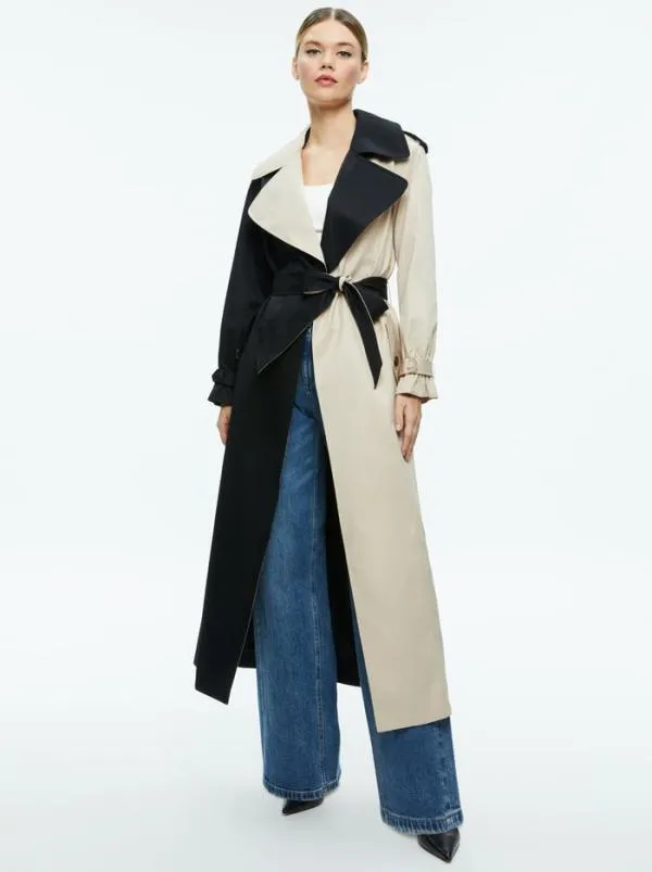 Jackets Coats Women Alice Olivia NEVADA TRENCH COAT Blacklatte