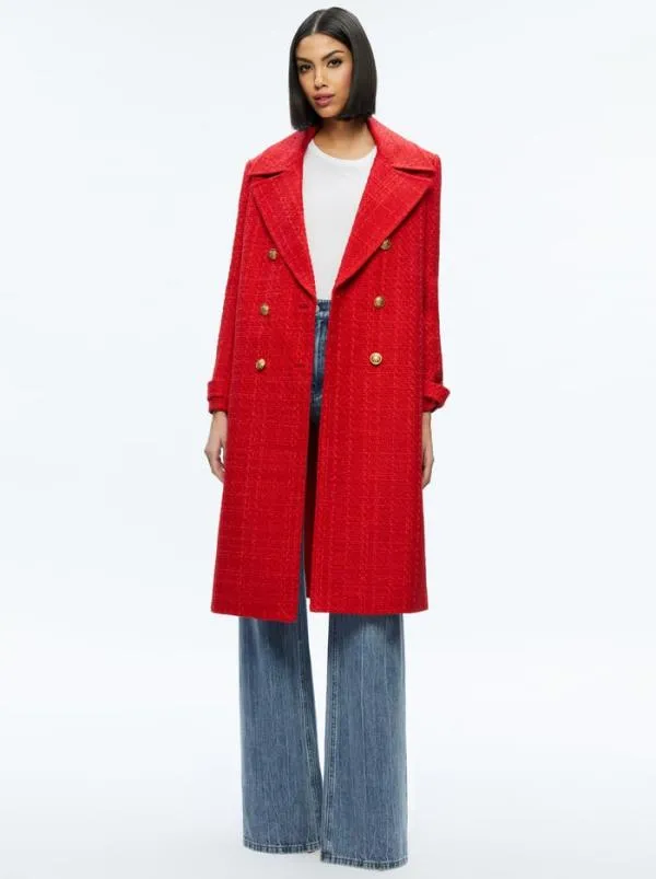 Jackets Coats Women Alice Olivia NICHOLAS DOUBLE BREASTED COAT Bright Ruby