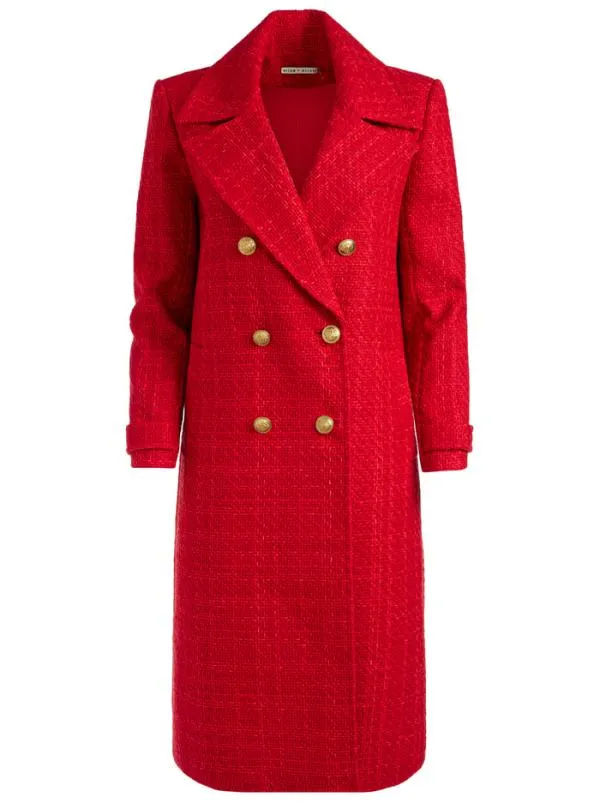 Jackets Coats Women Alice Olivia NICHOLAS DOUBLE BREASTED COAT Bright Ruby
