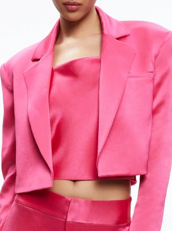 Jackets Coats Women Alice Olivia SHAN BOXY OVERSIZED CROPPED BLAZER Candy