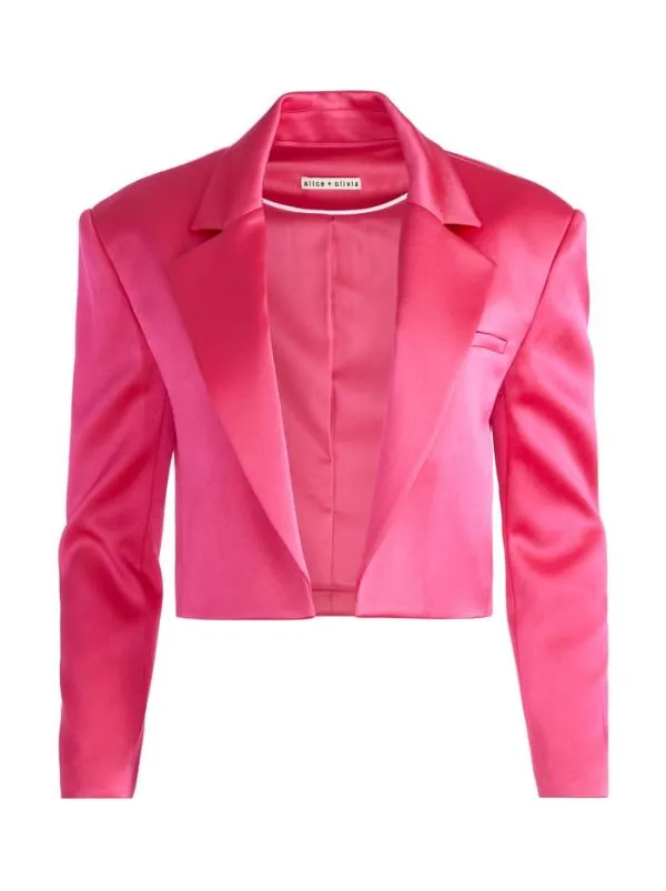 Jackets Coats Women Alice Olivia SHAN BOXY OVERSIZED CROPPED BLAZER Candy
