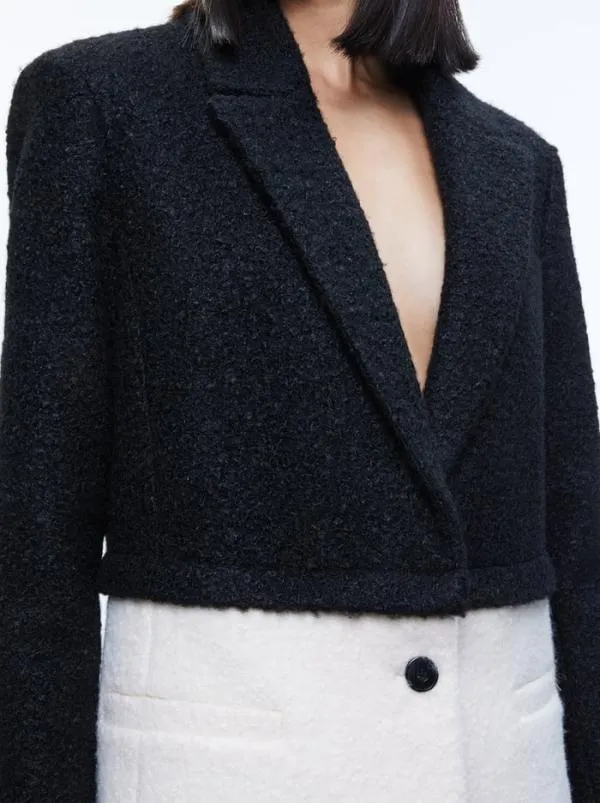 Jackets Coats Women Alice Olivia SHAN OVERSIZED TWOFER BLAZER Blackecru