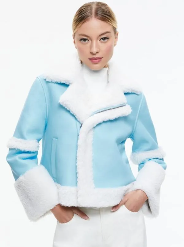 Jackets Coats Women Alice Olivia TENY VEGAN LEATHER CROPPED COAT Iceoff White Jackets Coats Women Alice Olivia TENY VEGAN LEATHER CROPPED COAT Iceoff White