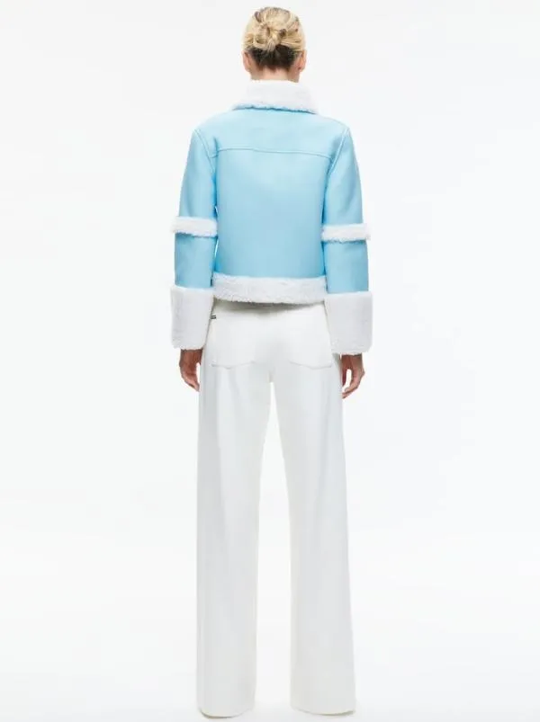 Jackets Coats Women Alice Olivia TENY VEGAN LEATHER CROPPED COAT Iceoff White