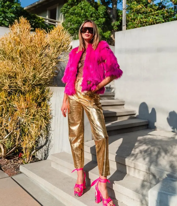 Jennafer Grace Hot Pink Planet Queen Faux Fur Jacket Clothing Unique Vintage Coats and Jackets