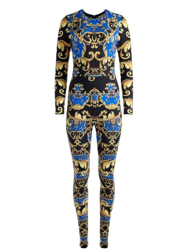 Jumpsuits Women Alice Olivia FREDDIE CREW NECK CATSUIT Regal Romance Sapphire