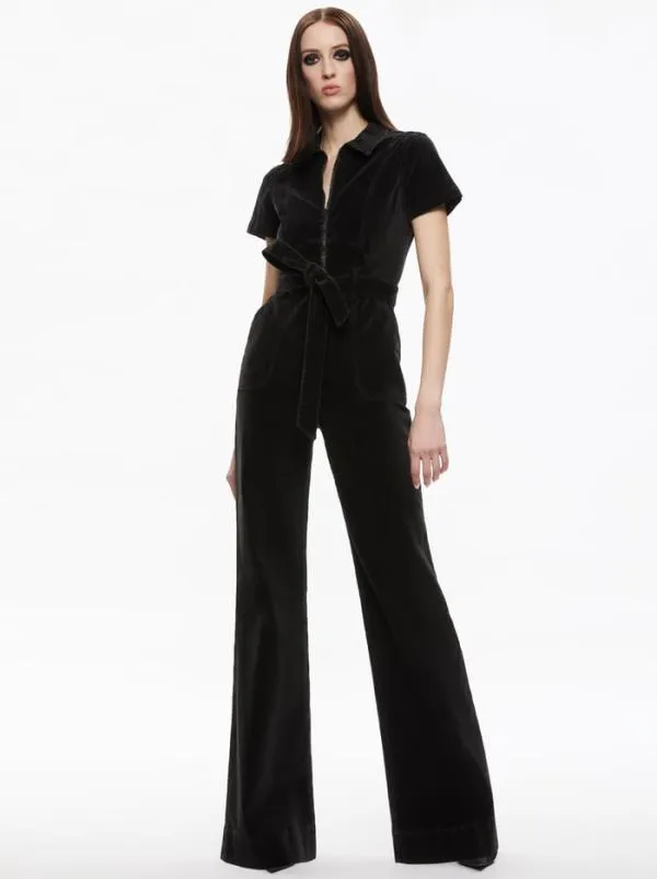 Jumpsuits Women Alice Olivia GORGEOUS WIDE LEG JUMPSUIT Black