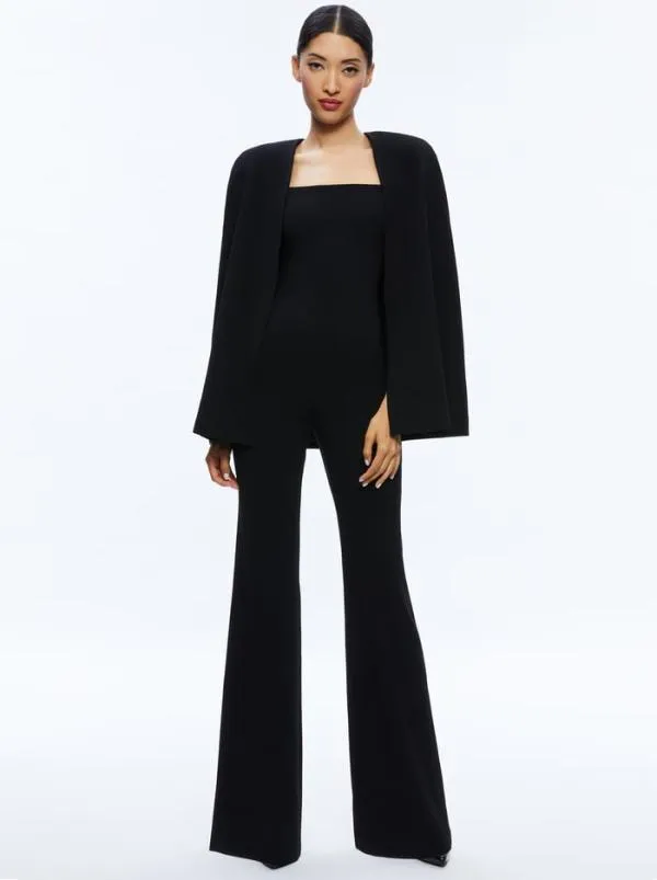 Jumpsuits Women Alice Olivia NOVA CAPE JUMPSUIT Black
