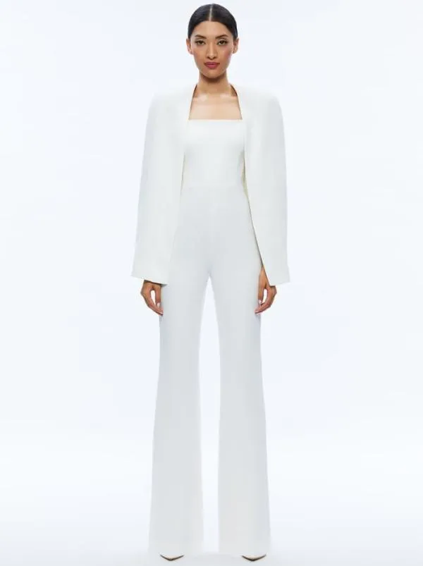 Jumpsuits Women Alice Olivia NOVA CAPE JUMPSUIT Ecru